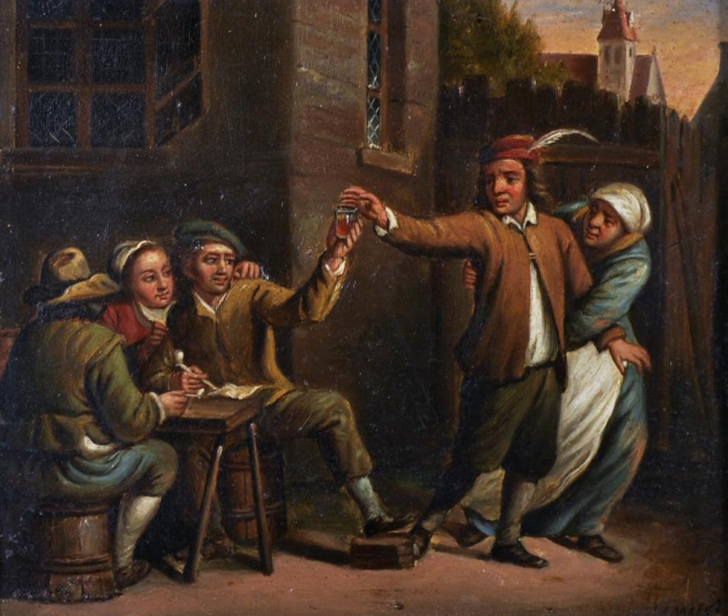 Figures outside a Tavern