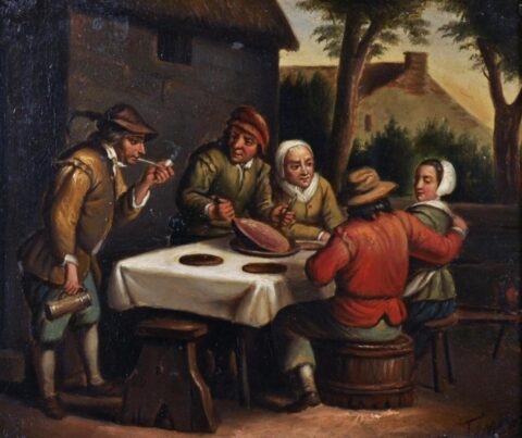 Figures outside a Tavern